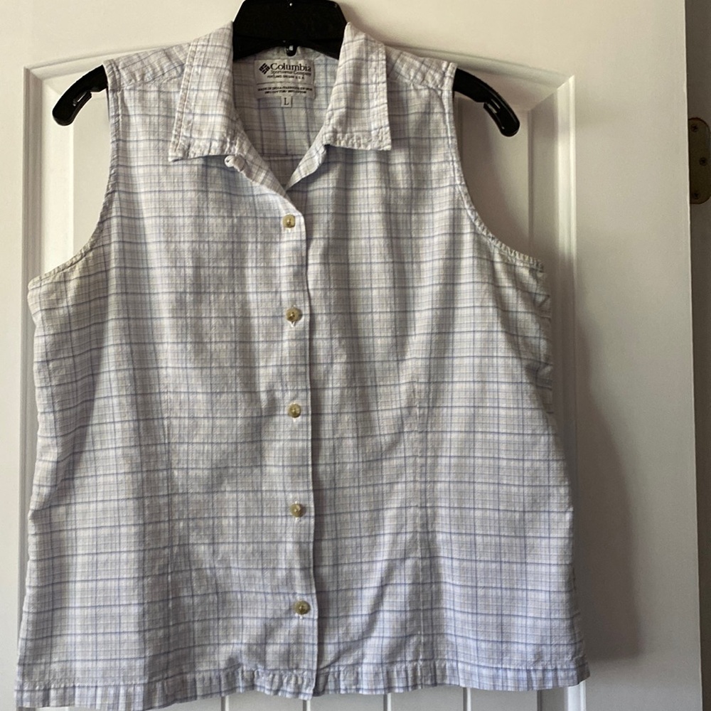 Columbia Button Down Tank Plaid Size L